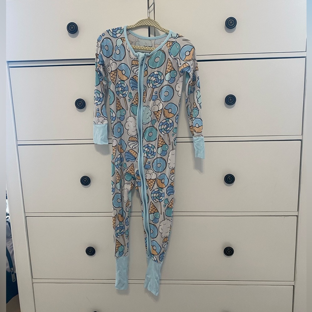 Little Sleepies sweet treats (Blue Donut and Ice Cream) Kids Footie